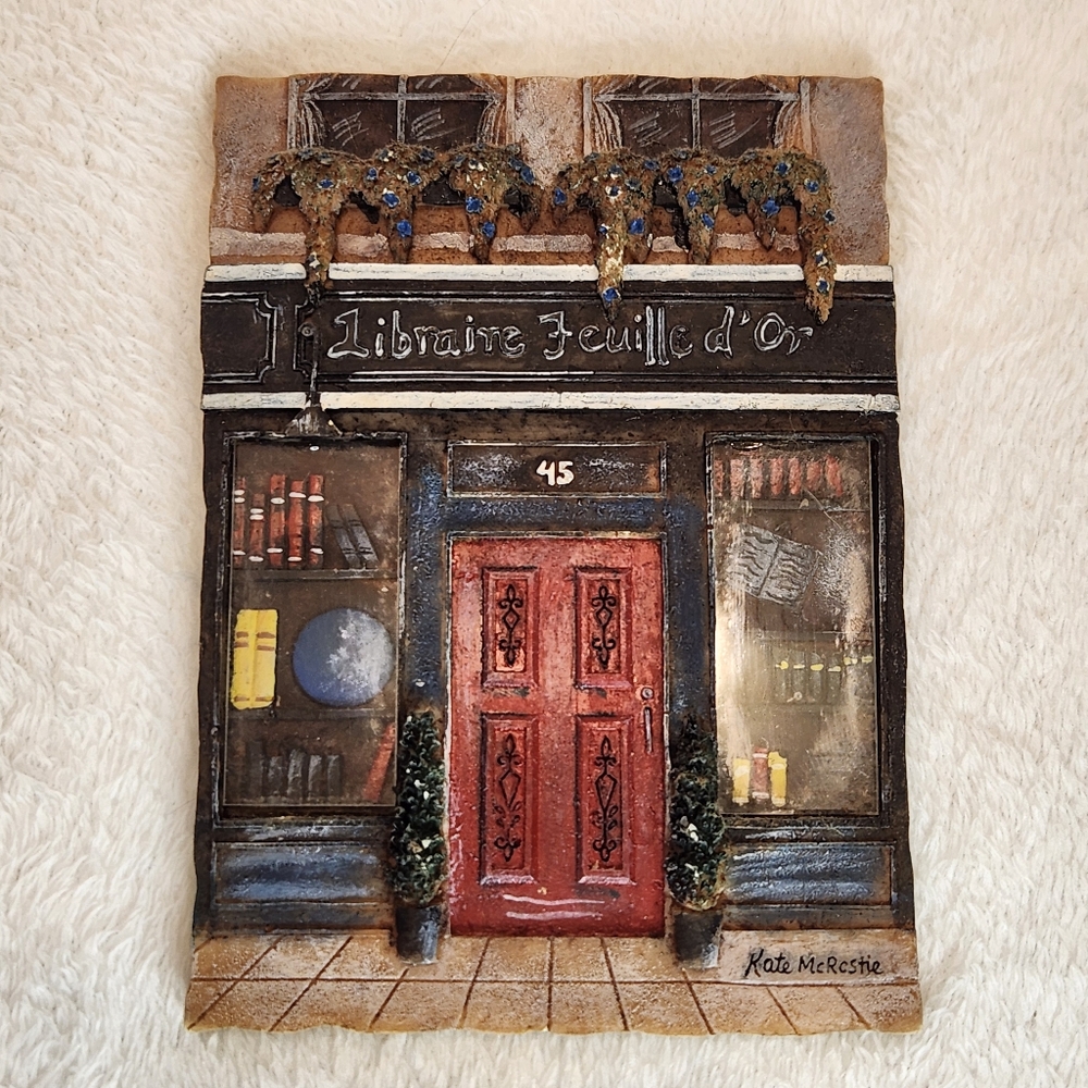 🍷Kate McRostie 3D Resin French Storefront Wall Plaques Set Of 4 4.25" x 6" - Picture 7 of 10